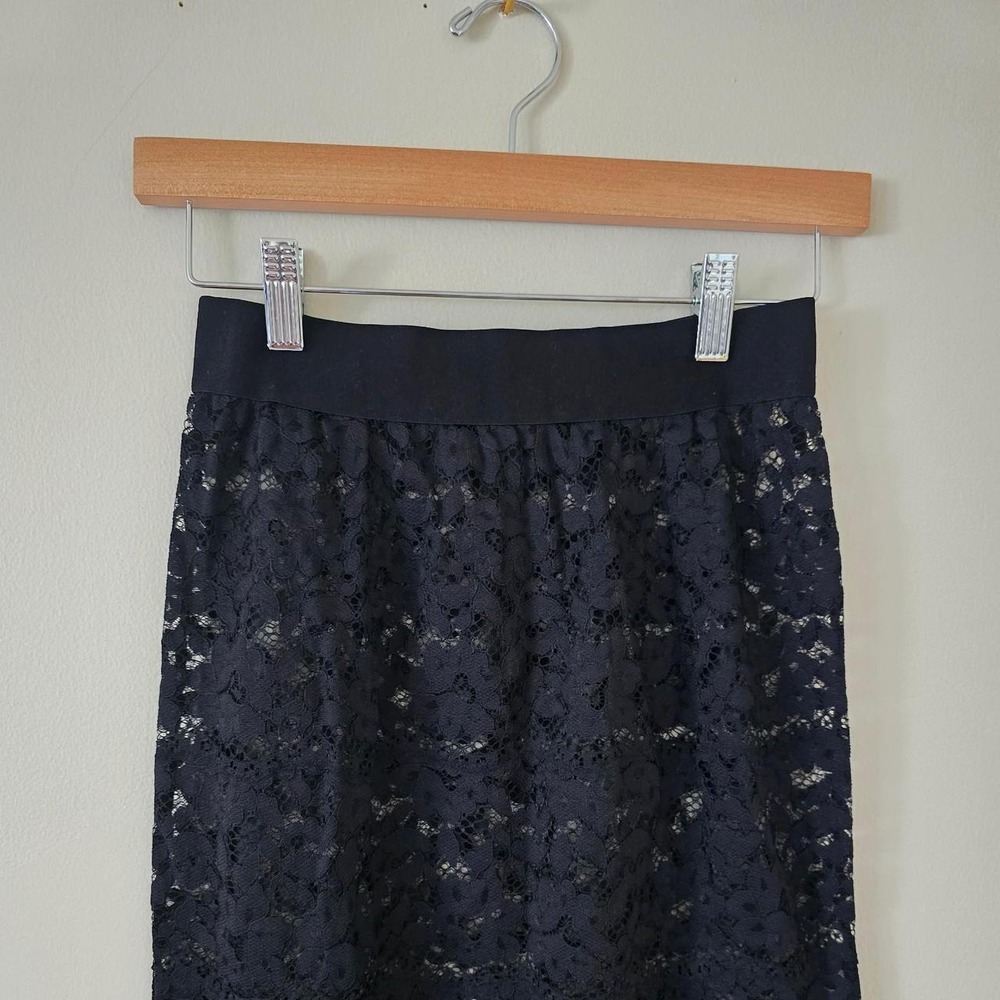 Victoria's Secret black floral lace skirt with a comfortable